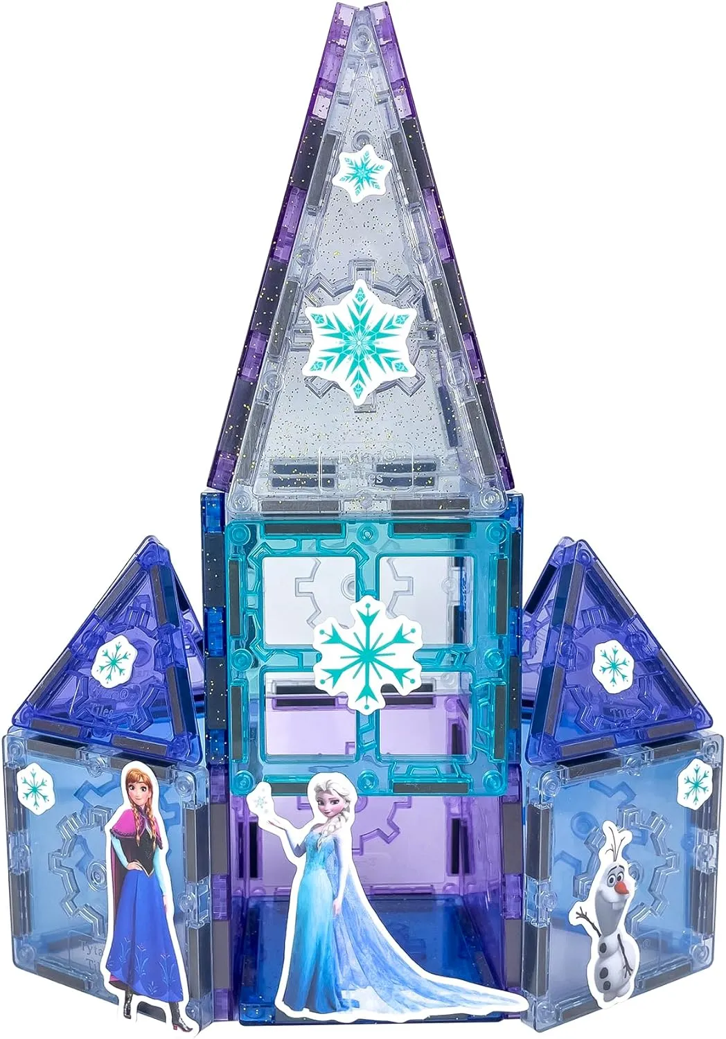 Tytan Official Disney Frozen Magnetic Tile Castle – 21-Piece STEAM Toy with Glitter Tiles & Reusable Stickers – Features Elsa & Anna – Educational Building Set for Kids Ages 3 Toys