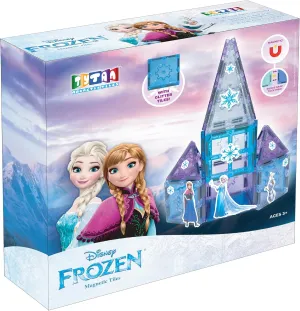 Tytan Official Disney Frozen Magnetic Tile Castle – 21-Piece STEAM Toy with Glitter Tiles & Reusable Stickers – Features Elsa & Anna – Educational Building Set for Kids Ages 3 Toys