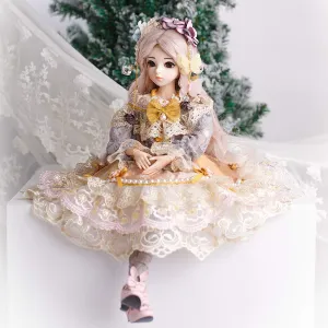 UCanaan BJD Doll, 1/3 SD Dolls 24 Inch 18 Ball Jointed Doll DIY Toys with Clothes Outfit Shoes Wig Hair Makeup, Best Gift for Girls (Carina)