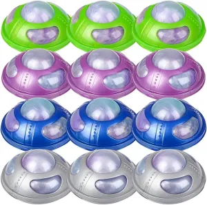 UFO Alien Rainbow Slime - 3" (Pack of 12) - Assorted Color, Non-Stick, in Assorted Storage Containers, Ideal Party Favors and Game Prizes