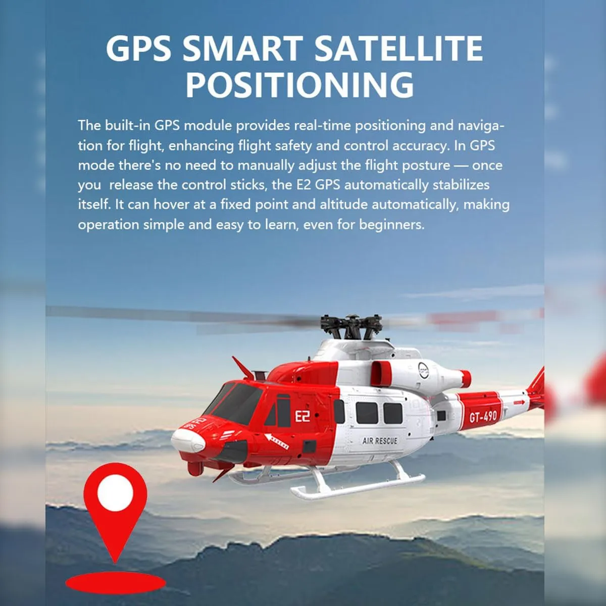 UH-1Y RC Helicopter Model, 2.4G 6CH Dual Brushless Direct Drive RC Helicopter Model with Lidar Positioning, Indoor RC Flying Toys (Mode 1 Mode 2 Switchable)