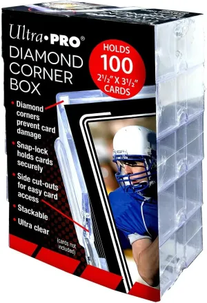 Ultra Pro Diamond Corner Box to Hold 100  Sports Trading Cards (10 Count Pack)