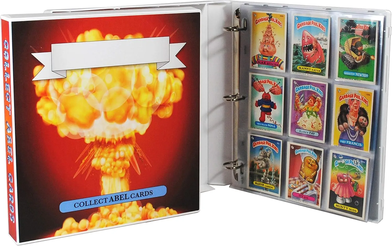UniKeep Garbage Pail Kids GPK Themed Collectible Card Storage Binder - Complete With 20 Card Pages (Adam Bomb)