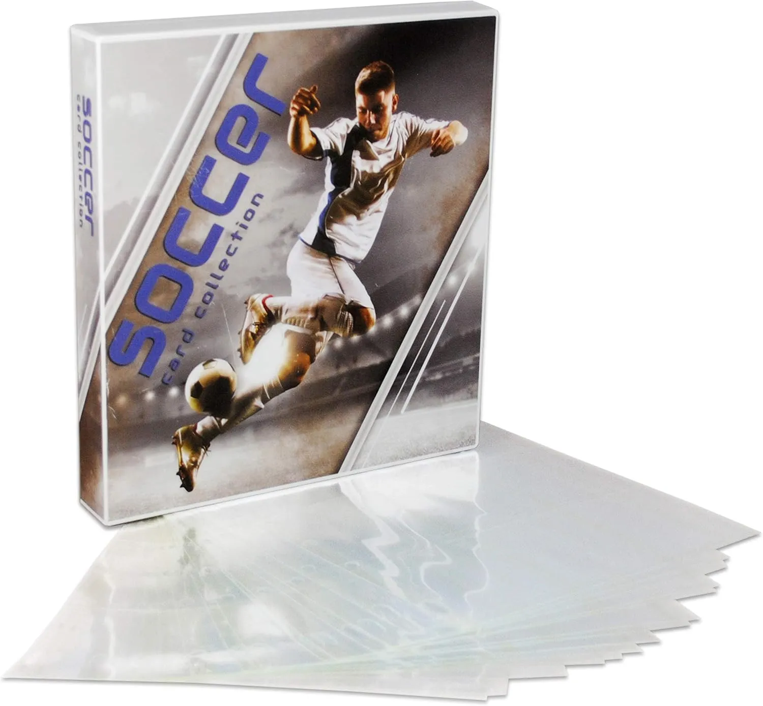 UniKeep Soccer Themed Trading Card Case With 10 Pages. Additional Pages Can Be Added Caes is Fully Enclosed To Protect Cards