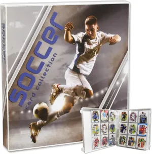UniKeep Soccer Themed Trading Card Case With 10 Pages. Additional Pages Can Be Added Caes is Fully Enclosed To Protect Cards
