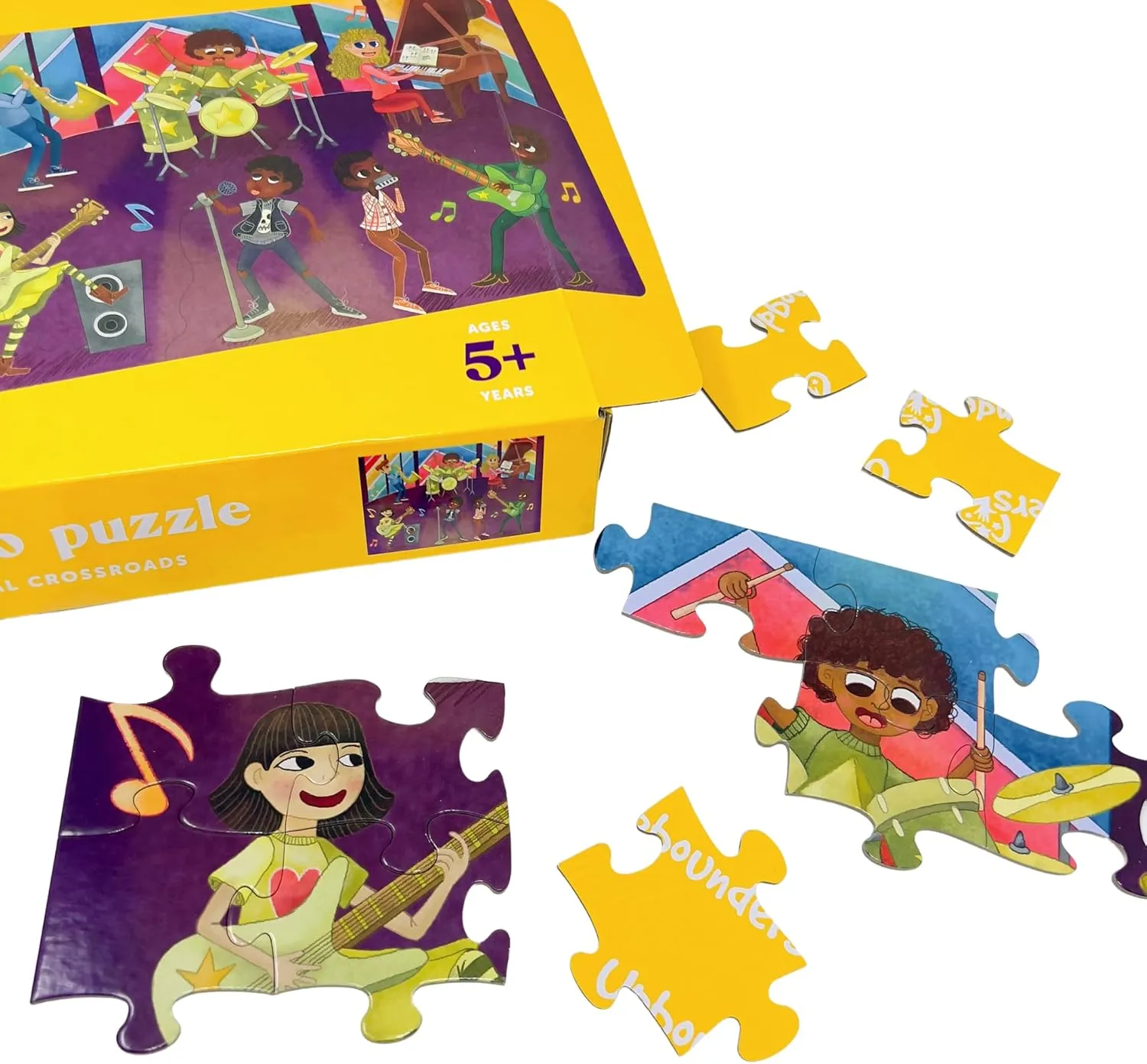 Upbounders® 72-Piece Jumbo Floor Puzzle for Kids | Jigsaw Puzzle with Large Pieces & Storage Box | Multicultural Puzzle for Toddlers & Children (Musical Crossroads Theme)