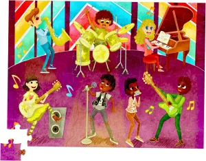 Upbounders® 72-Piece Jumbo Floor Puzzle for Kids | Jigsaw Puzzle with Large Pieces & Storage Box | Multicultural Puzzle for Toddlers & Children (Musical Crossroads Theme)