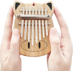 [Upgrade] GECKO 8 Keys Mini Kalimba, Portable Camphor Wood Thumb Piano, Natural Finger Piano Handmade Musical Instrument with Study Instruction, Gift for Kids, Adult Beginners (K8mini)
