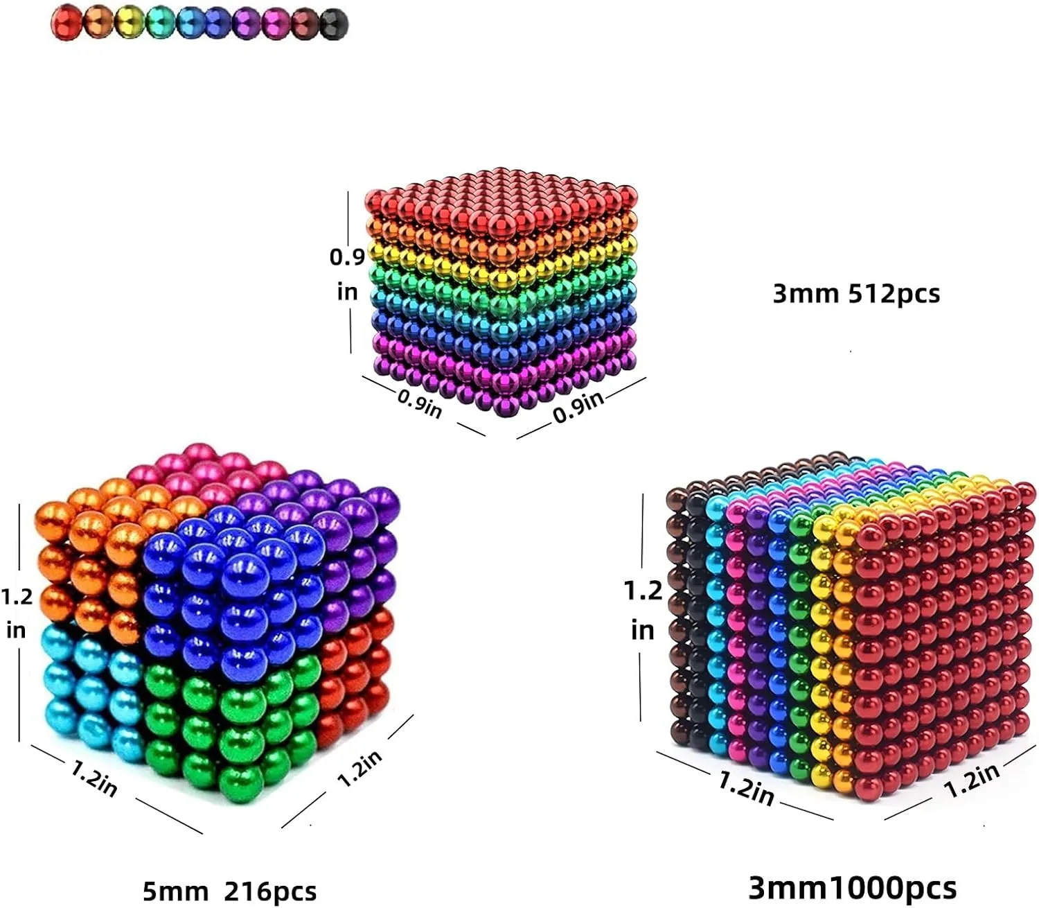 Upgraded 1000PCS Magnetic-Balls for Teenager Adults, Slime with Fidget Toy Stress Reliever Puddy for Christmas Birthday Gifts Stocking 3MM.