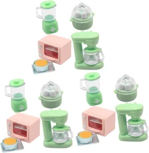 UPKOCH 3sets Miniature Kitchen Accessories Doll House Appliances Oven Machine Juicer Cooker for Realistic Play and Decoration Mini House Scenes