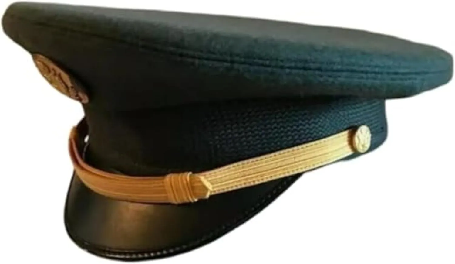US Army NCO Crusher Uniform Visor Hat, Dark Green Wool Felt, WWII Military Style