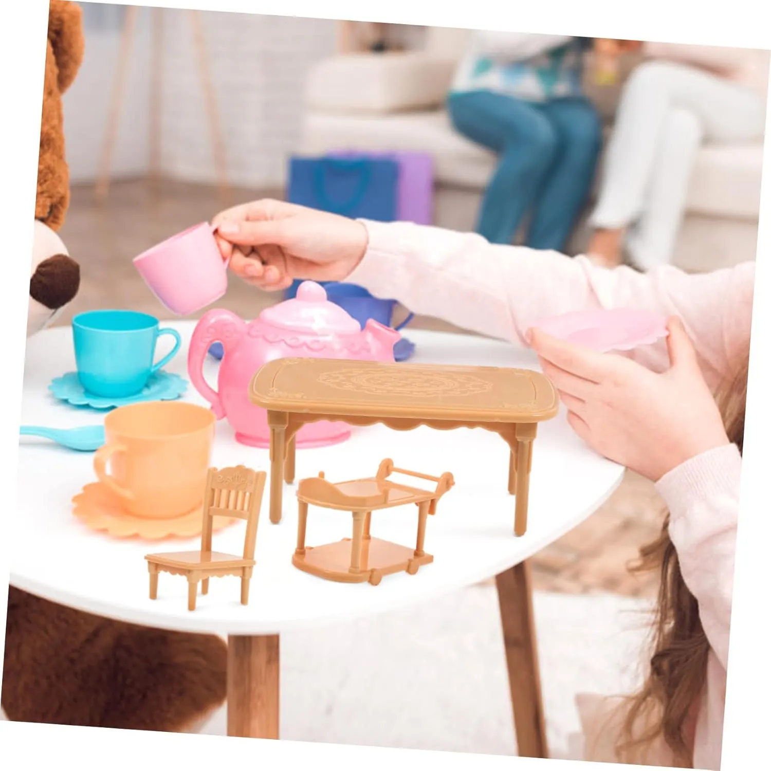 VANZACK 4 Sets High Detail Miniature Chairs for Dollhouse 1:12 Scale Realistic Table Chair Set