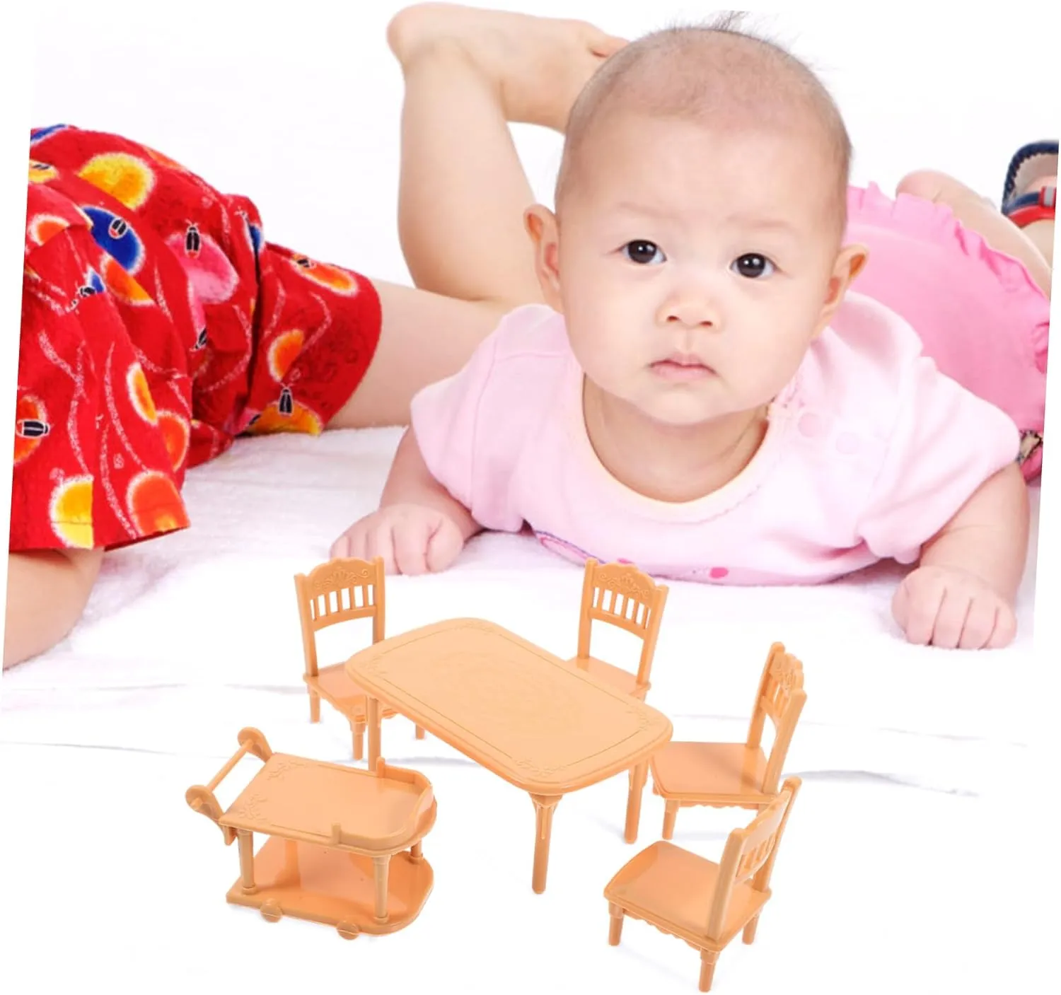 VANZACK 4 Sets High Detail Miniature Chairs for Dollhouse 1:12 Scale Realistic Table Chair Set