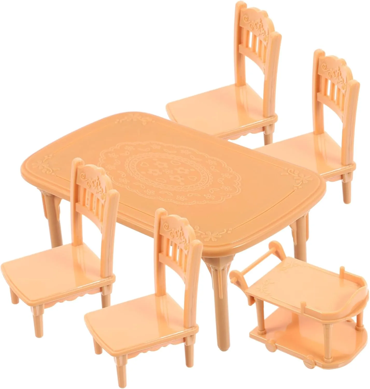 VANZACK 4 Sets High Detail Miniature Chairs for Dollhouse 1:12 Scale Realistic Table Chair Set