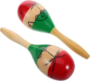 VICASKY 2pcs Wooden Maracas Musical Instrument for Safe and Durable Percussion for Early Music Education and Rhythm Exploration Montessori Music for Boys