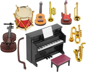 VICASKY Decorative Mini House Decor Mini Musical Instrument Model Miniature Instrument Decor for Miniature Landscaping