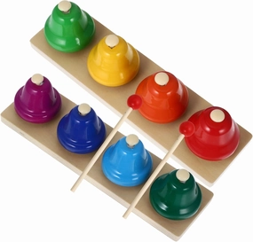 VICASKY 2Set Wooden Musical Instruments for Sensory Hand Bells Percussion Early Childhood Development Music for Safe Engaging and Fun Learning Activities