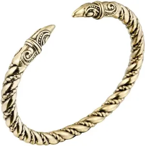 Vintage Viking Odin's Raven Heads Ragnar Norse Torc Jewelry Pagan Cuff Bracelet Bangle