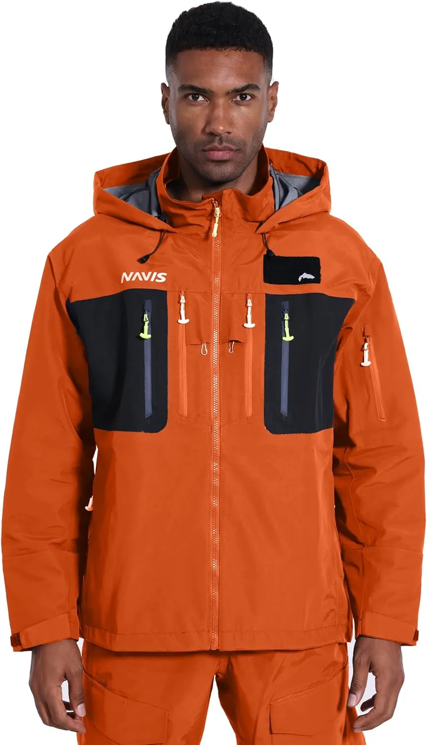 Wading Jacket-PRO Waterproof Waders Breathable 3-Layer Hard Shell for Fishing