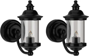 Waldosia 1:12 Scale Miniature Outdoor LED Lamp Set – Black Lights with Plastic Shade for Dollhouse, Diorama, Roombox and Booknook