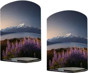 Wall Sconces Set of Two Battery Operated Sunset Wild lupines Mt Cook New Zealand Plug in Wall Lights Fixtures Remote Dimmable for Bedroom Living Room Hallway