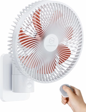Wall Mount Oscillating Small Fan with Remote,8.5 Inch Bedroom RV Fans,4 Speeds,Timer, Quiet Wall Mounted Fan with 5.92 ft Cord, 90°Oscillating, 120° Adjustable Tilt, for Bathroom, Kitchen, Base,Corner