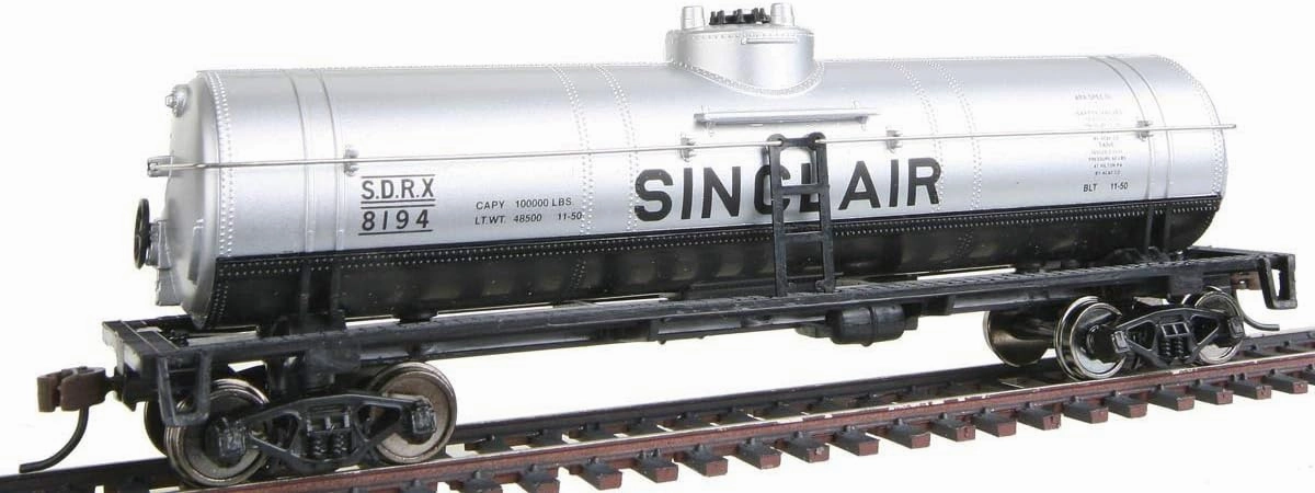 Walthers Trainline 40' Tank Car with Metal Wheels Ready to Run - Sinclair Oil