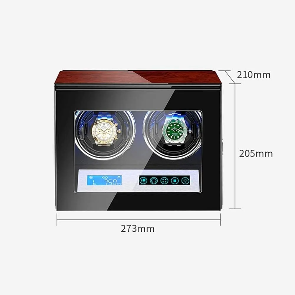 Watch Automatic Watch Winder with Quiet Motor,LED Illumination,Touch Display,15 Rotation Mode Settings,Suitable for Men's and Ladies Wrist Watch (4 0)