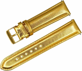Watchband Genuine Leather Watch Strap Gold Fashion Silver Watch(Gray,16mm)