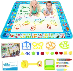 Water Doodle Mat Kids Painting Writing Board Mess Free Doodle Drawing Mat Educational Toys Gifts 40X 32 Inches Extra Large Coloring Mats for Toddlers Boys Girls Age 3 4 5 6 7 8 9 10 11 12 Year Old