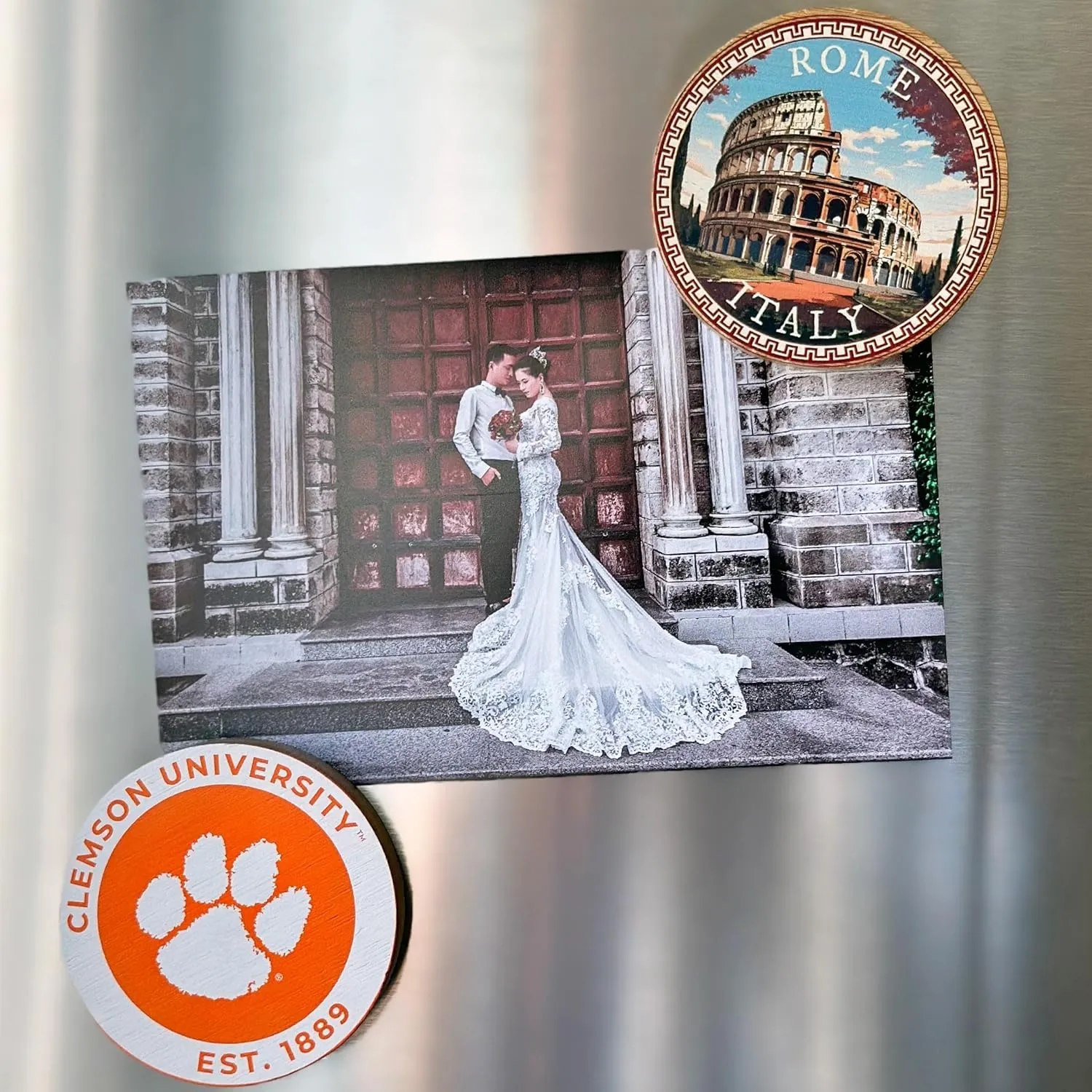 Weatherby Missouri Travel Souvenir Destination Round Wood Magnetic Bottle Opener 2.5” 4-Pack