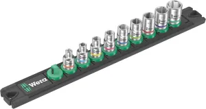 Wera 05005420001 | Zyklop Socket Rail, A, Imperial 1, Black, Magnetic, 0.2 inch (6 mm) Drive, 9 Pieces