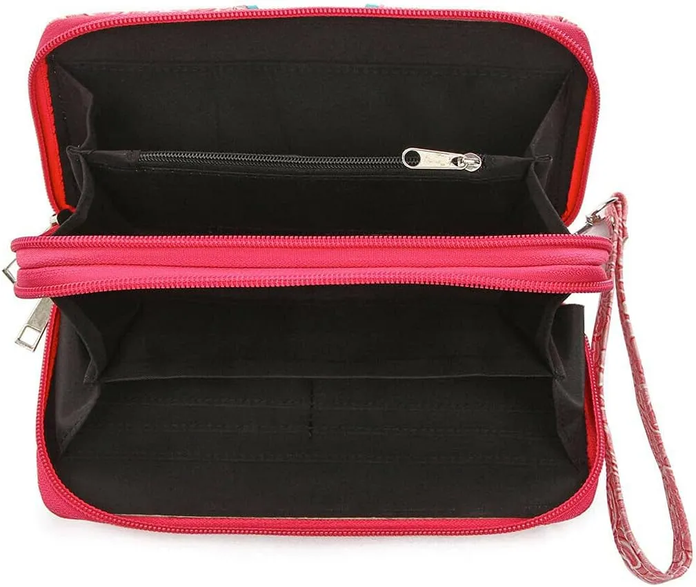 Western Style Springtime Embroidery Butterfly Floral Leather Totes Purse Country Handbag Women Shoulder Bag Wallet Set
