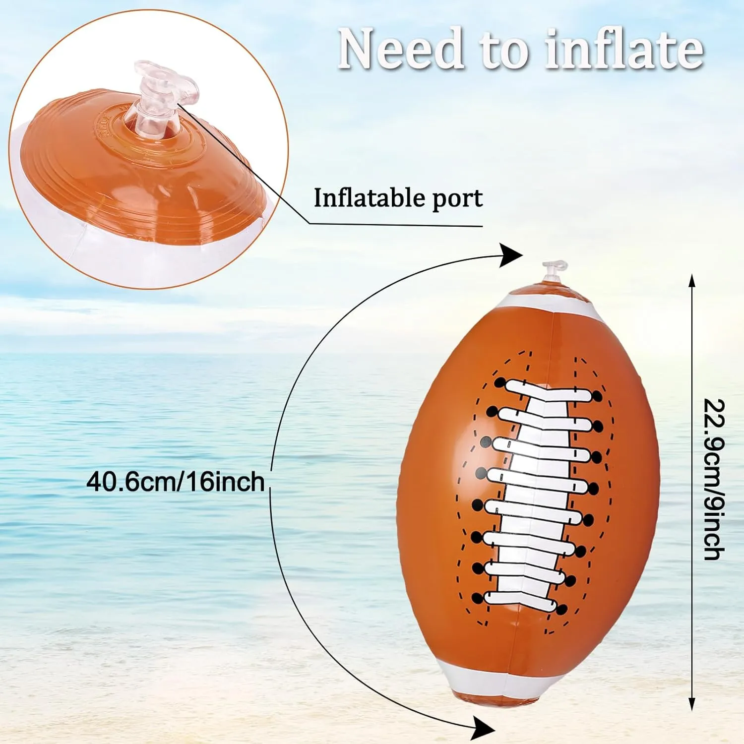 Whaline 25Pcs 16'' Inflatable Beach Balls Pool PVC Balls for Summer Beach Party Decorations Water Sand Game Toy Accessories