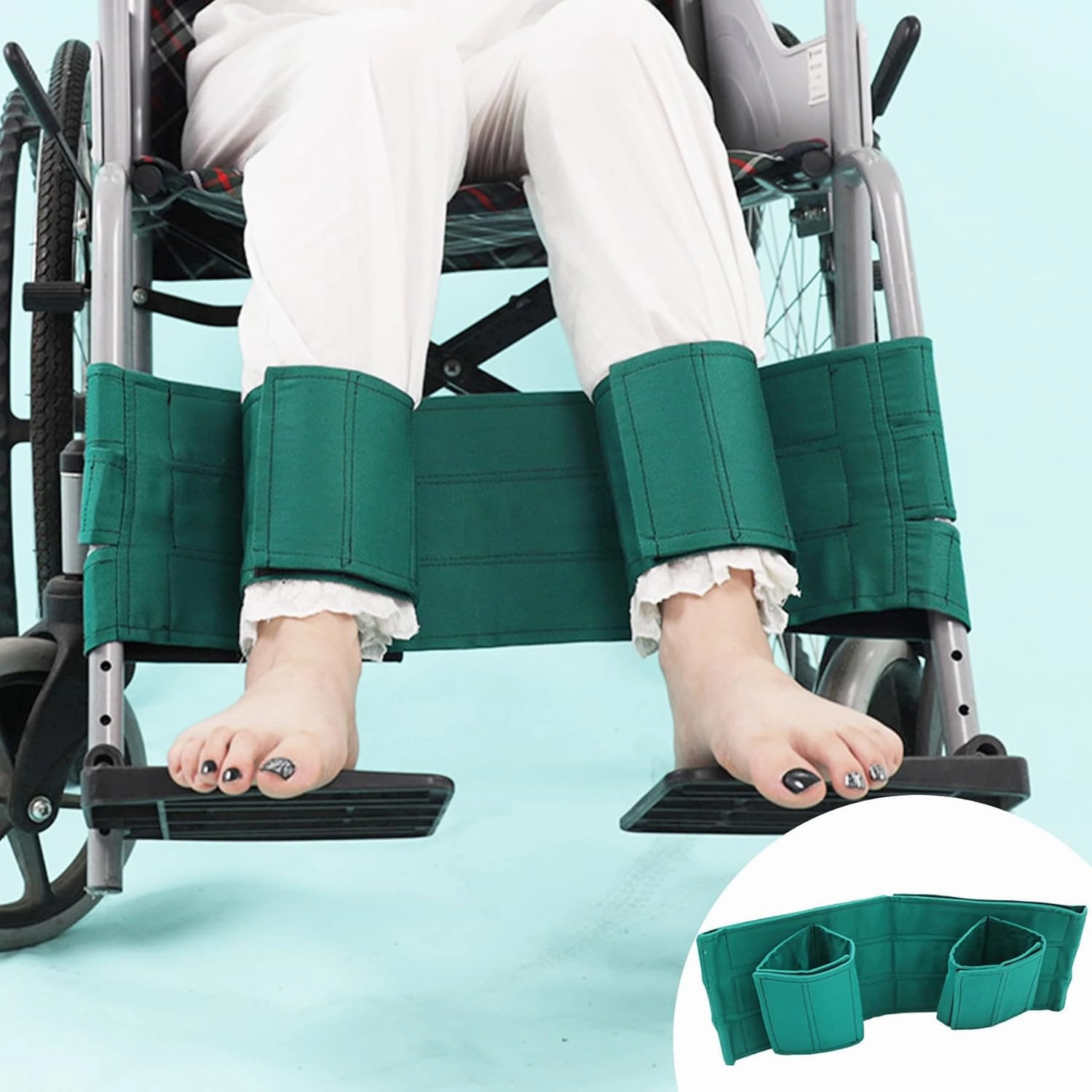 Wheelchair Leg Strap Medical Restraints,Widened Design,Adjustable Wheelchair Seat Belt Restraints Foot Rest Strap,Leg Straps for Wheelchair Accessories for Paralysis,Parkinson's,Legs Spasm