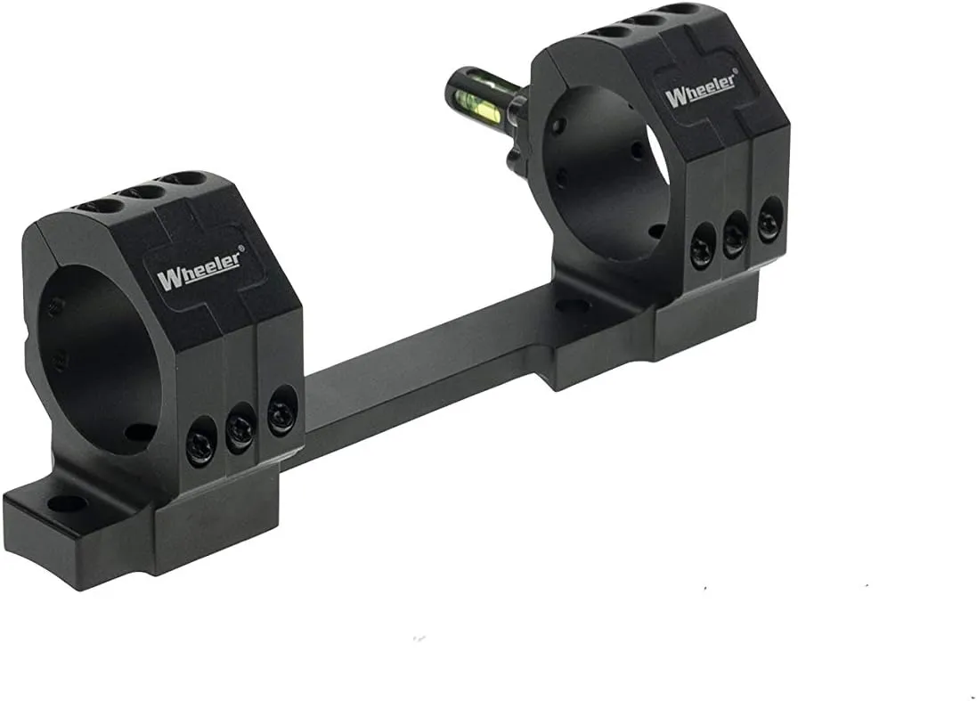 Wheeler 1-Piece Bolt Action Scope Mount for Remington 700 Long Action Rifles - 6-Hole Design with Integral Rings and Integrated Anti-Cant Indicator for Leveling, Shooting and Gunsmithing
