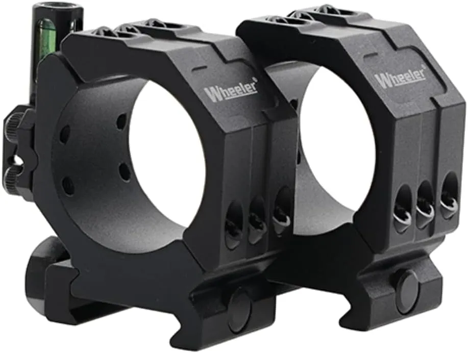 Wheeler 2-Piece Picatinny Rail Scope Rings with Anti-Cant Indicator for Leveling, Shooting