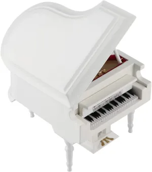 White Piano Toy, with Bench and Case Musical Model Miniature Piano Model, Mini Decoration Furniture Accessories for Birthday Gift Toys