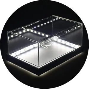 WIGING Acrylic Display Case Showcase, Collectibles Dustproof Display Box for Diecast Cars Models, Stackable Led Organizer Storage Case, Customizable (Color : Clear, Size : (LxWxH) 31x15x13cm)