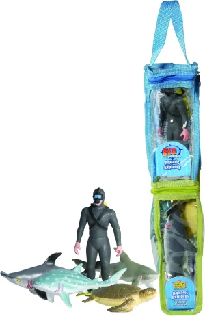 Wild Republic Diver, Toy Figure, Bath Toy, Pool Fun, Underwater Adventure, Double Tube, Ocean Theme