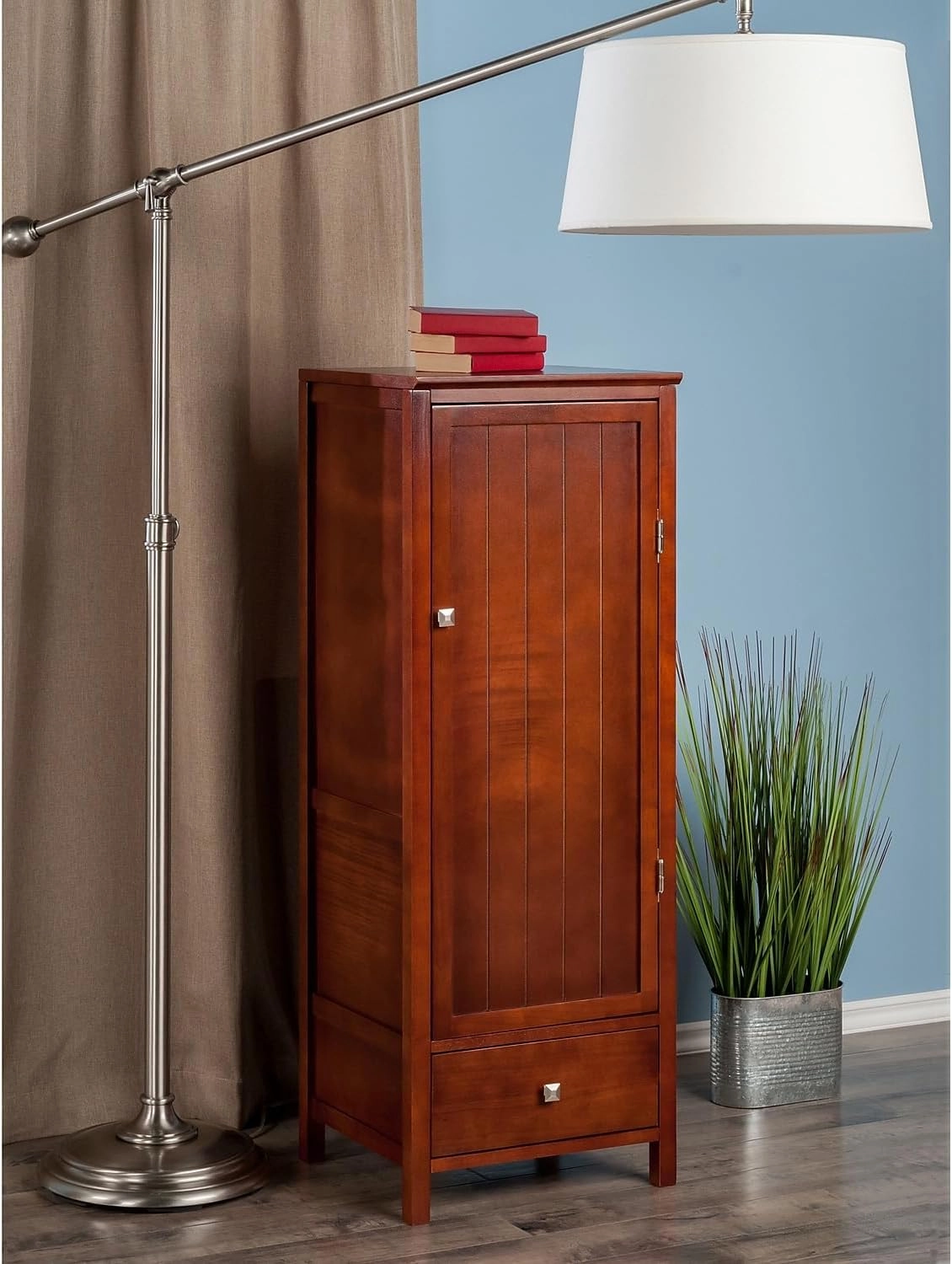 Winsome 94402 Pantry Cupboard with Door, Antique Walnut