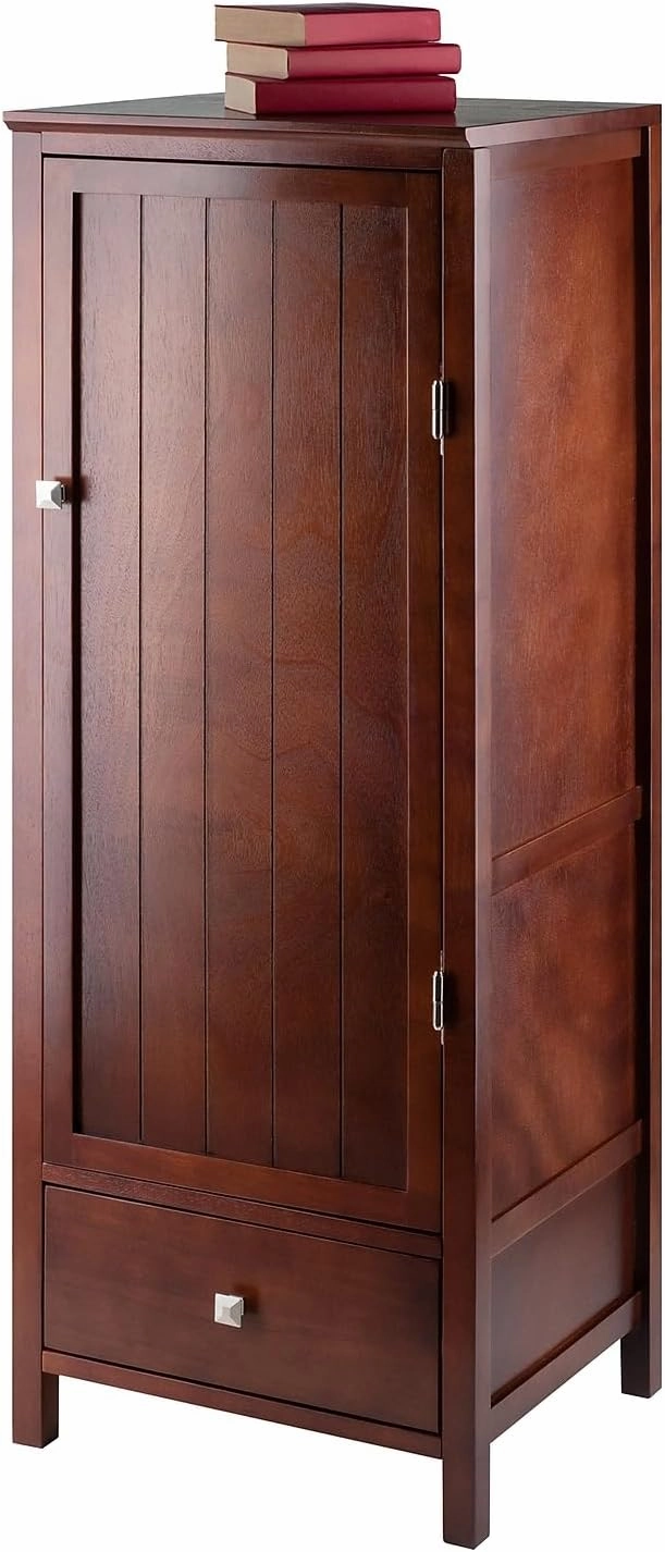 Winsome 94402 Pantry Cupboard with Door, Antique Walnut