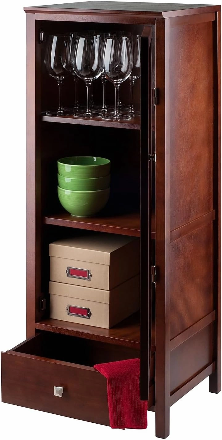 Winsome 94402 Pantry Cupboard with Door, Antique Walnut