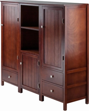 Winsome Brooke Cabinet/Cupboard, 17.32" W x 15.75" D x 47.44" H, Walnut