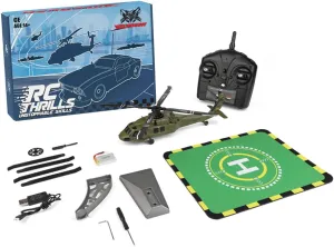 WL K170 Black Hawk UH-60L RC Helicopter, 170 Size 2.4G 4CH Flybarless Aircraft Model with Adjustable Left&Right Hand Throttle, One-Key Takeoff/Landing, Outdoor RC Plane for Beginners (RTF)