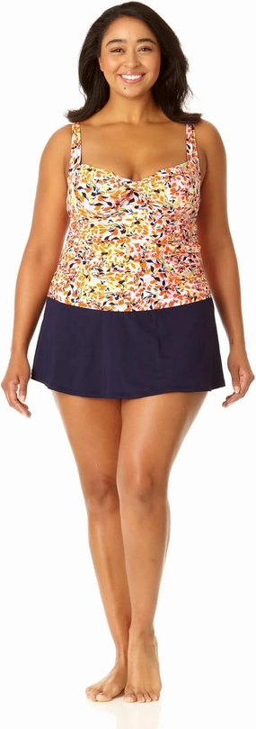 Women's Retro Twist Front Underwire Tankini Swim Top