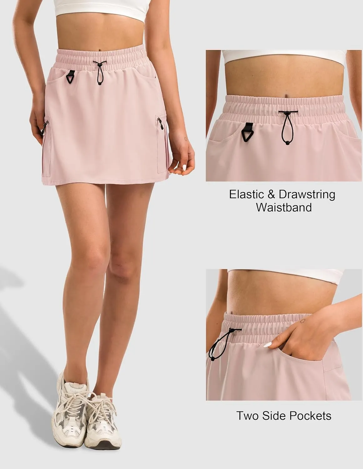Women's Hiking Cargo Skort Golf Skirt with 5 Pockets Tennis Dressy Casual 16" Skorts for Summer Travel Outdoor 2025