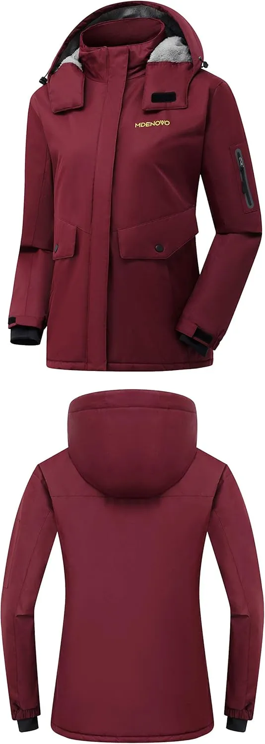 Women's Mountain Ski Jacket Waterproof Fleece Snowboard Winter Rain Coat