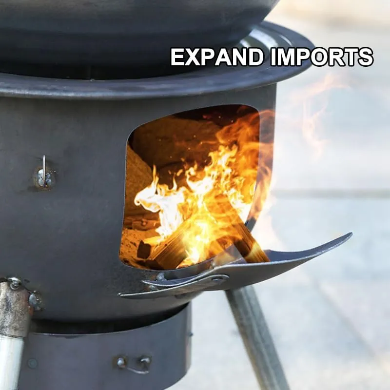 Wood Stove, Burning Stove, Large Portable Camping Rocket Stove, with Chimney Pipe, for Cooking, Camping, Tent, Hiking, Fishing(52cm)