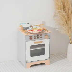 Wooden Mini Oven Toy for Toddlers - 18in-High Pretend Play Cooking Baking Kitchen Set - Compact Toy Oven Playset - Safe Design & Quick Assembly - Role-Playing Gift for Boys & Girls